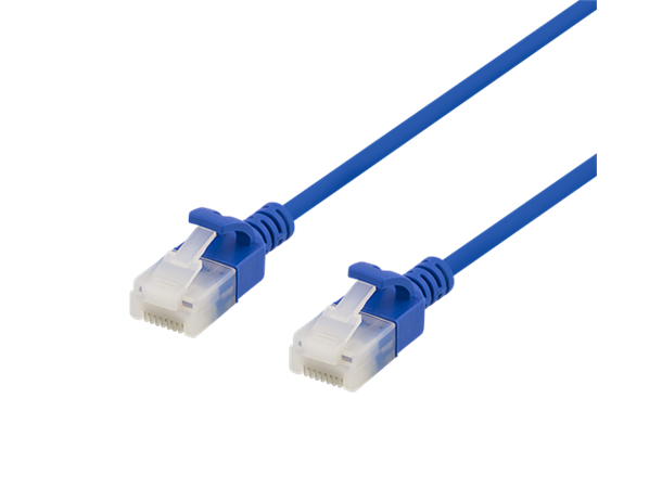 Cat6a patch cable 0,5m, slim 3,5mm in diameter, blue