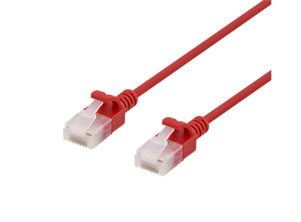 Cat6a patch cable 0,5m, slim 3,5mm in diameter, red