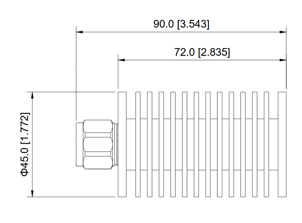 AlfaGear RF termination/dummy load 30W, DC-3 GHz, 50 ohm, N-male