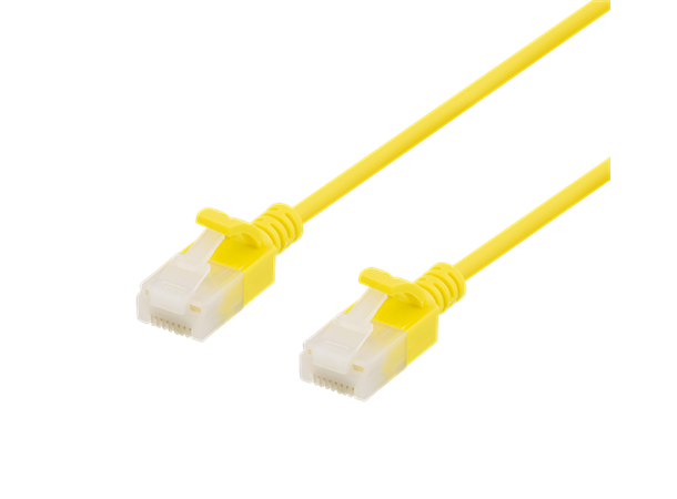 Cat6a patch cable 0,5m, slim 3,5mm in diameter, yellow
