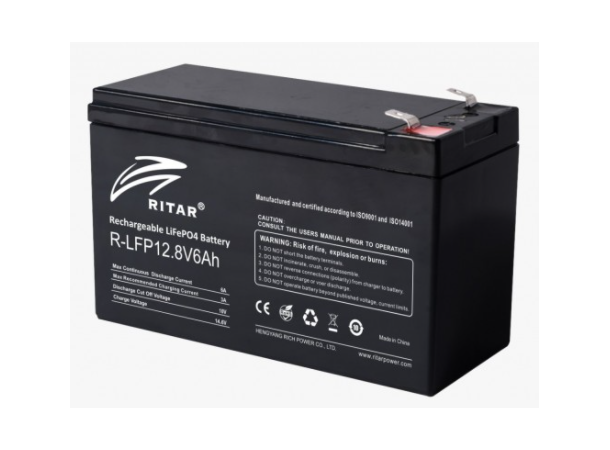 RITAR Lithium Batteri LiFePO4 12V 6Ah BMS 6A