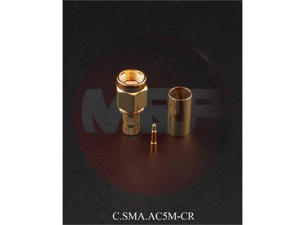 M&P SMA for AB5 MALE Crimp For any 5mm (.197")/5,4mm (.212") cables